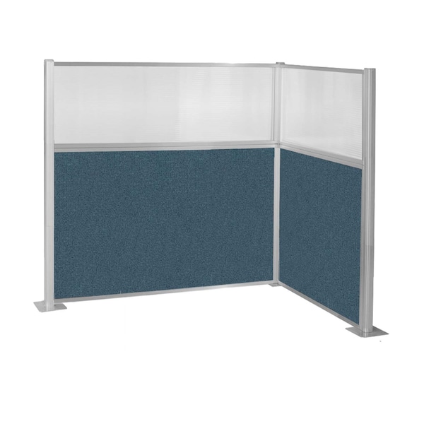 Pre-Configured Hush Panel Cubicle (L Shape) 6' x 4' w/ Window Caribbean Fabric